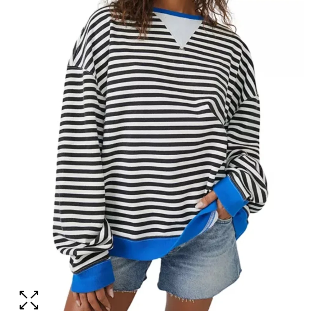 We The Free by Free People Classic Striped Oversized Crewneck - Picture 2 of 4
